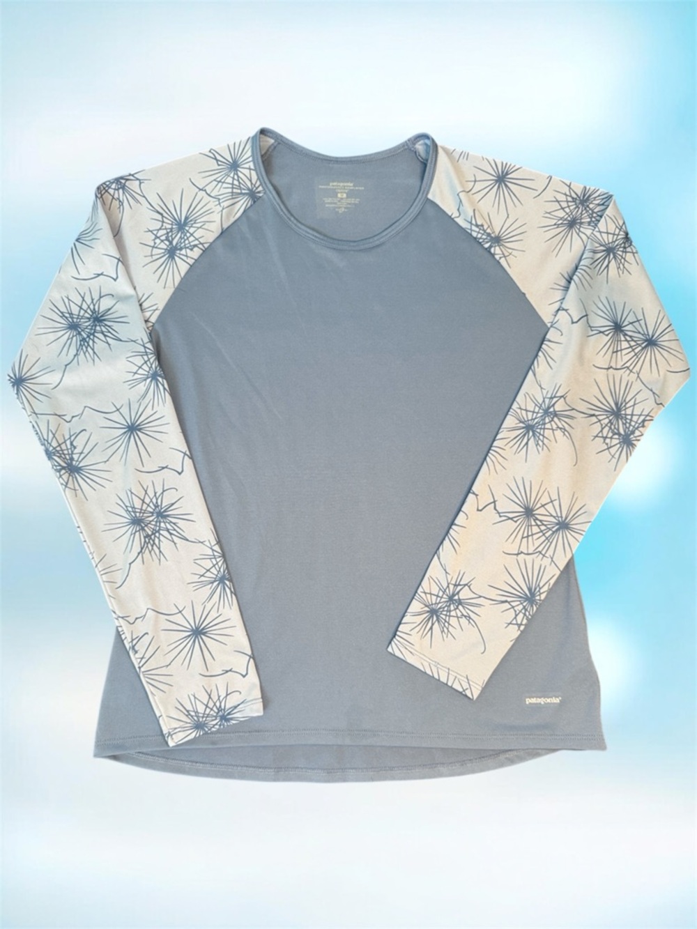 Patagonia Capilene Baselayer Blue Grey Raglan Long-Sleeve sz M
